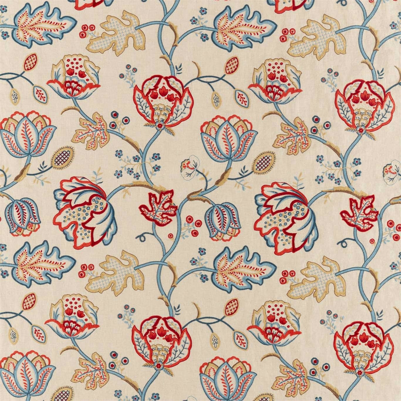 Theodosia Embroidery Wine/Indigo