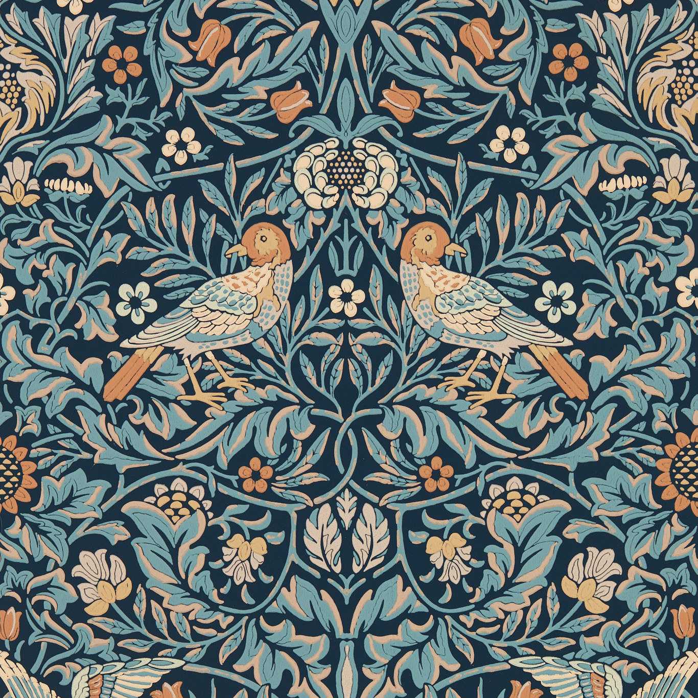 Bird Wallpaper Webbs Blue