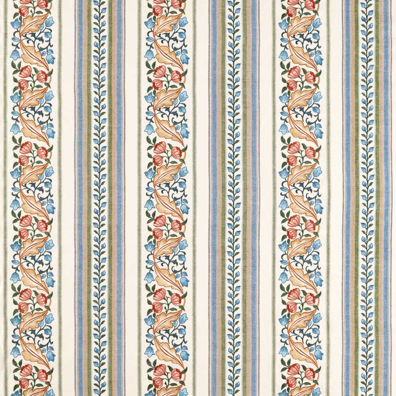 Bluebell & Peony Embroidery Rose/Woad