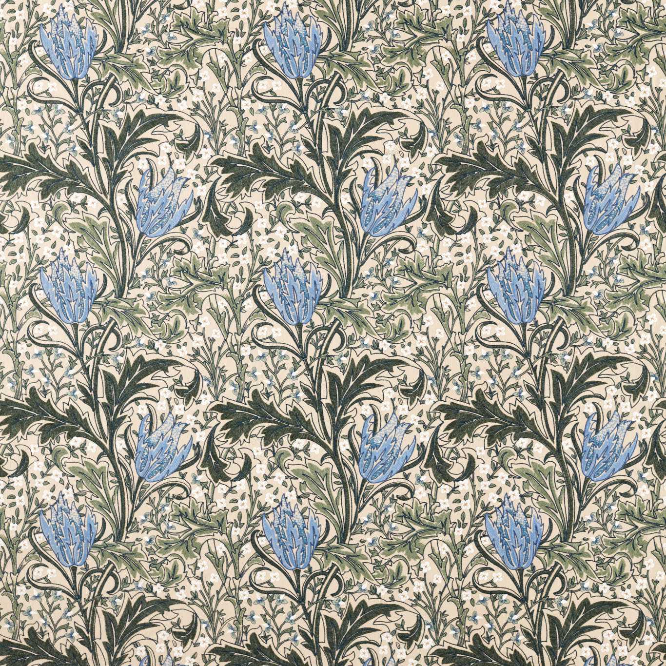 Lent Lily Embroidery Forest/Cornflower Blue